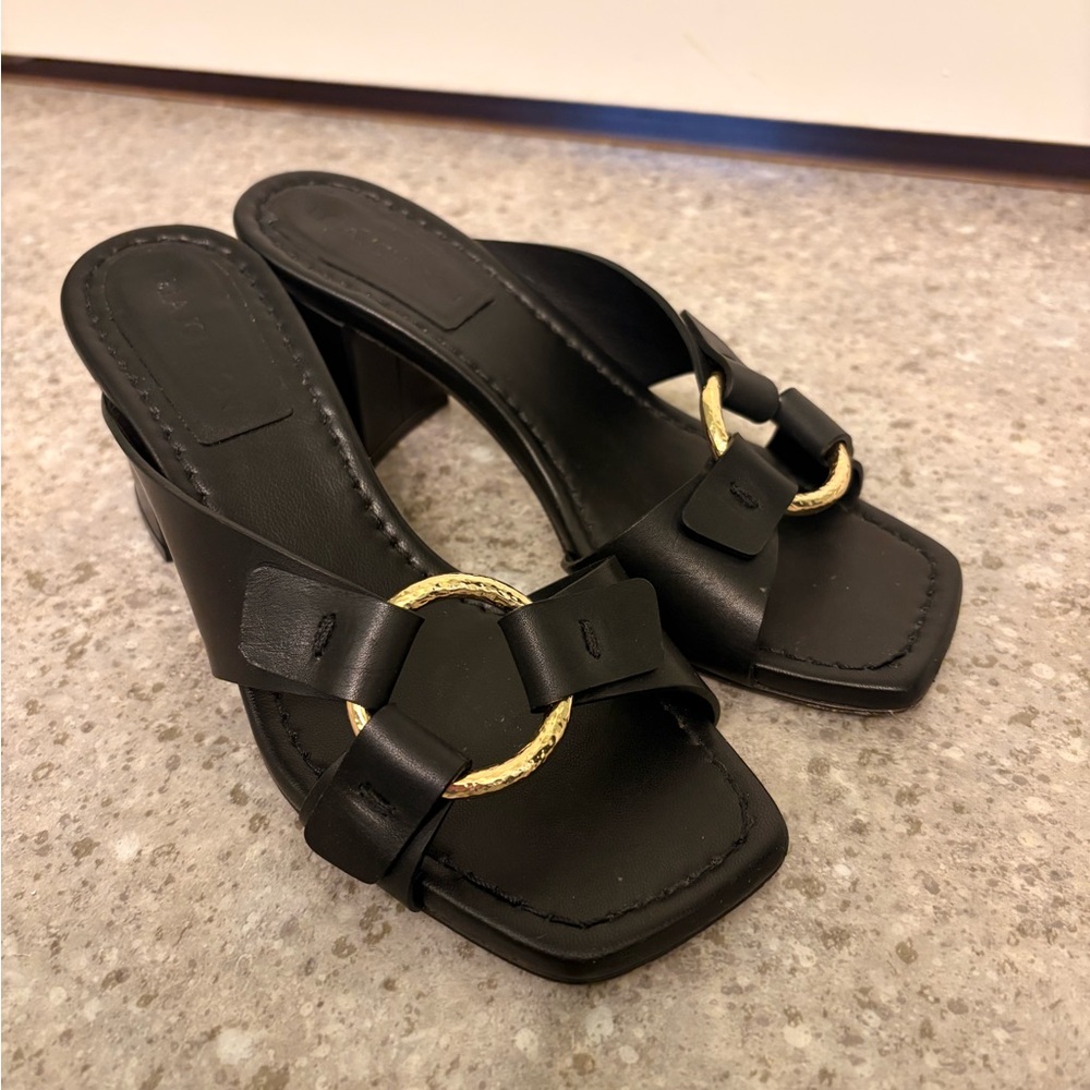 Ulla Johnson Black Heels with Gold Accent